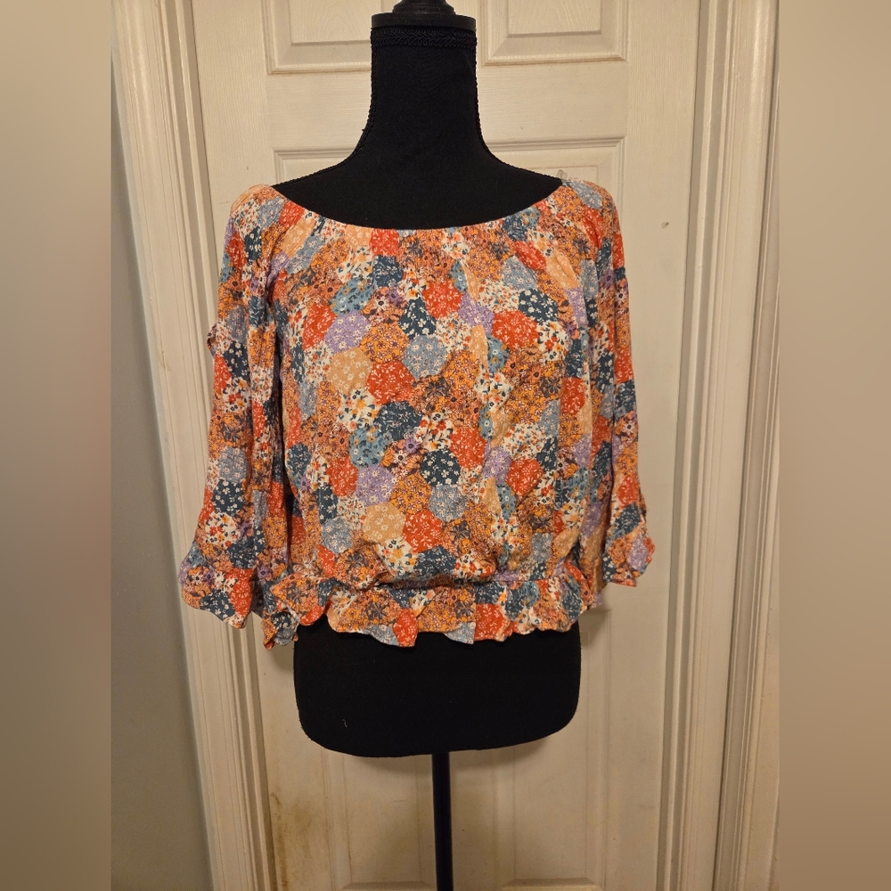 Floral Patchwork Blouse - Multicolor
